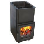 Печь для бани Варвара Паленица укороченная топка Панорамная дверь