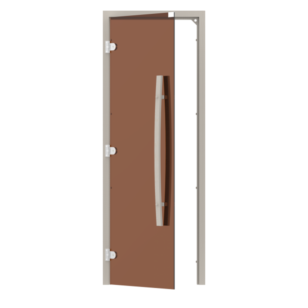 Комплект двери SAWO 741-3SGA-L-1 с "бронзовым" стеклом, левая, без порога, осина
