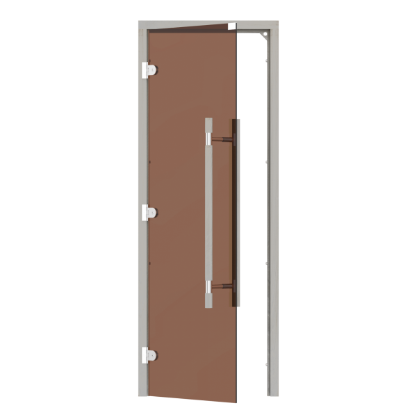 Комплект двери SAWO 741-3SGA-L-3 с "бронзовым" стеклом, левая, без порога, осина