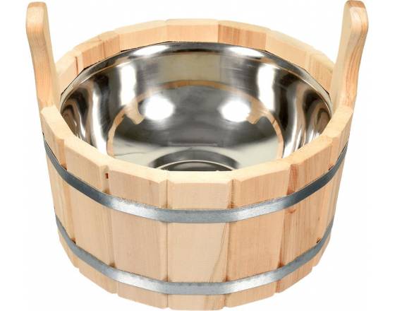 Шайка 12 л с нержавеющей вставкой, материал ОЛЬХА