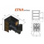 Чугунная банная печь ЭТНА Вулкан 24 (Панорама) камень