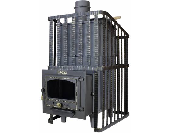 Чугунная банная печь "Гефест" Гроза 24МС Ураган