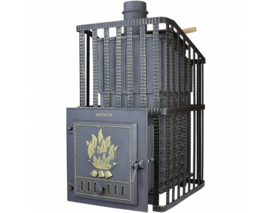 Чугунная банная печь "Гефест" ПБ-02С-3К Ураган 3К Чугунная банная печь "Гефест" ПБ-02С-3К Ураган 3К