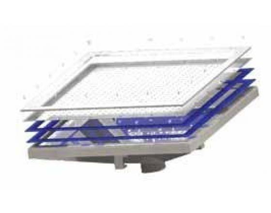 Плато аэромассажное из нержавеющей стали AC 04.05, 400*400 мм, 60 м3/ч, пленочный бассейн Аквасектор Арт. 1013169