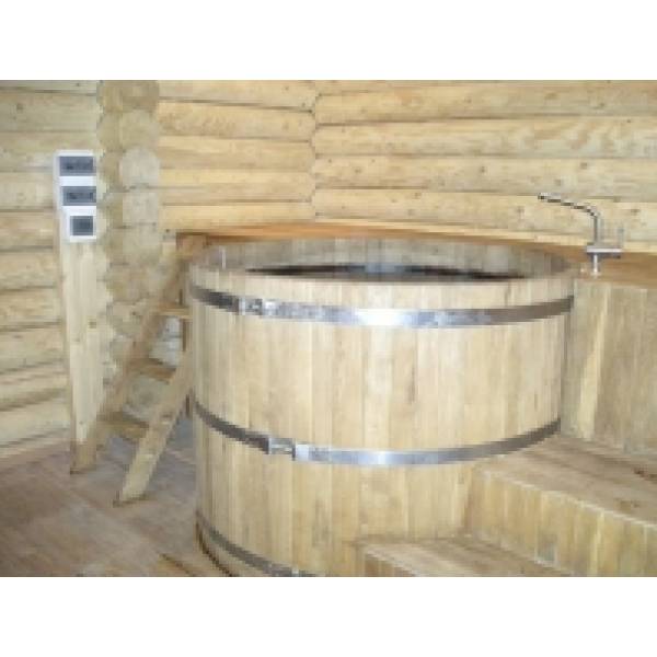 Купель круглая из дуба диаметром 1,5 м