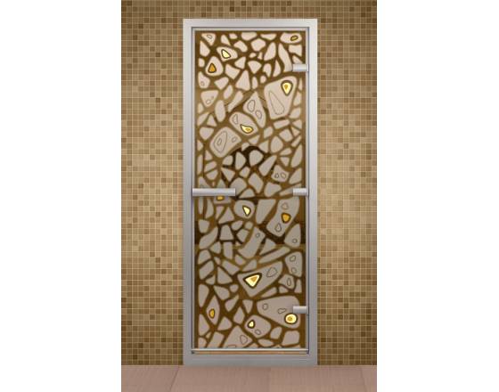 Дверь для турецкой бани и ванной комнаты, серия &quot;Морское дно&quot; с фьюзингом стекло бронзовое