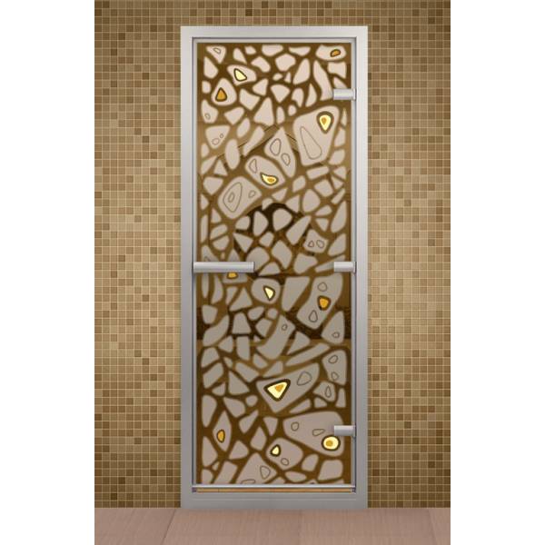 Дверь для турецкой бани и ванной комнаты, серия &quot;Морское дно&quot; с фьюзингом стекло бронзовое
