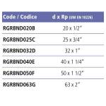 Муфта переходная металл НР EFFAST d63x2 (RGRBND063G)