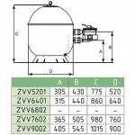 Фильтр Fiberpool VASO ZVV400 1 1/2" с боковым подключением
