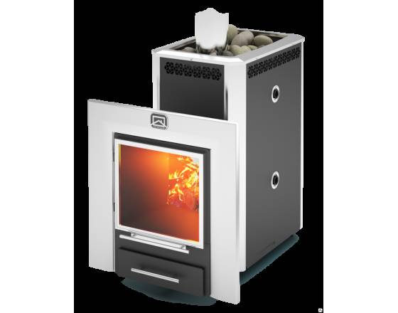 Печь-каменка Сибирь 20 ЛРК Панорама (со встроенным теплообменником)