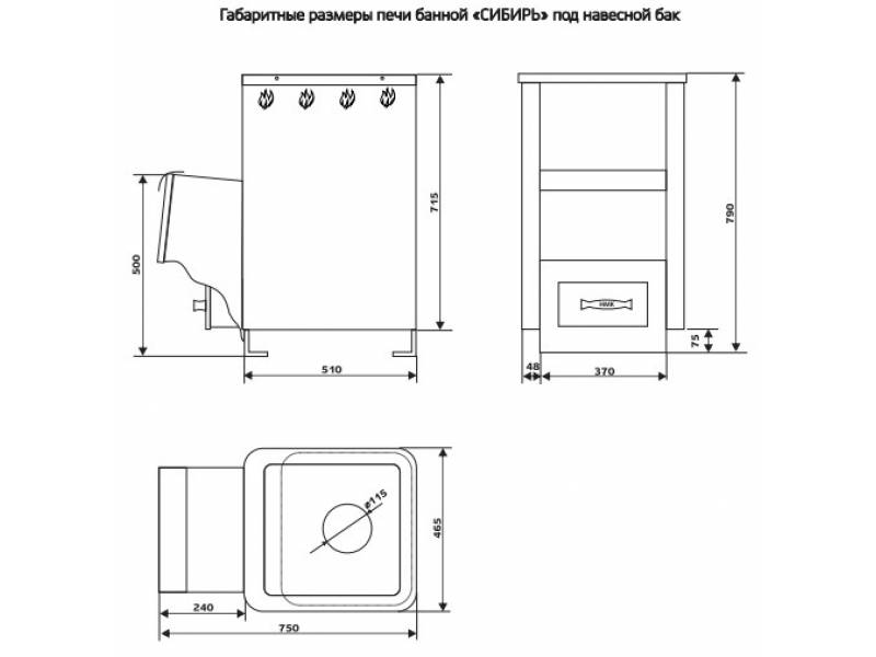 Размеры печей для бани фото